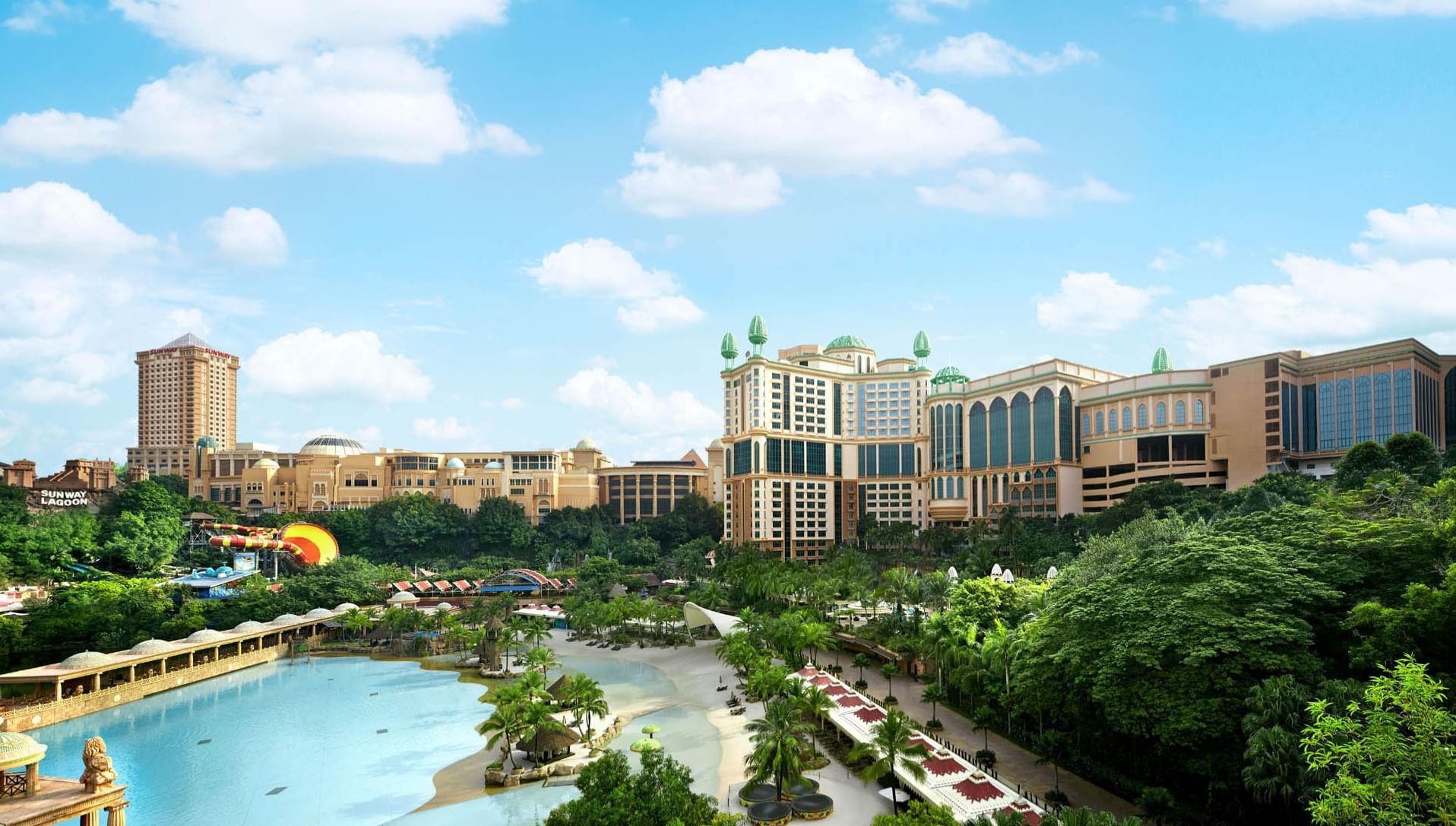 Aerial view of the pool side of Sunway Resort